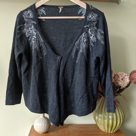 Free People Sequined Cardigan - Picture 1 of 5